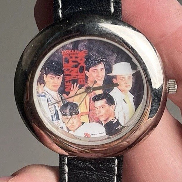 Accessories - New Kids On the Block Watch Leather Strap Jacques Farel NKOTB Needs Battery 90s